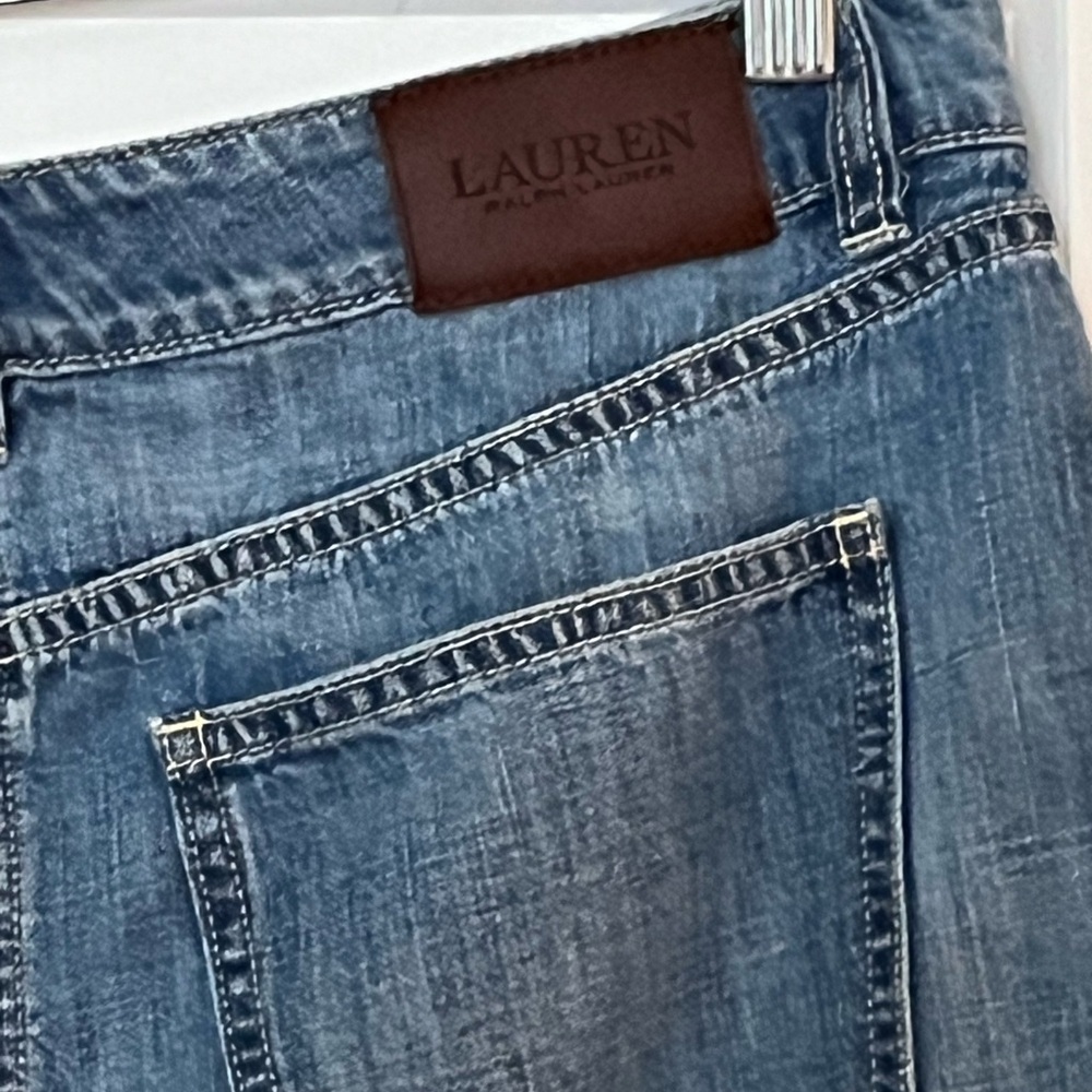 Vintage Ralph Lauren Denim Midi A-Line Skirt - Picture 6 of 7